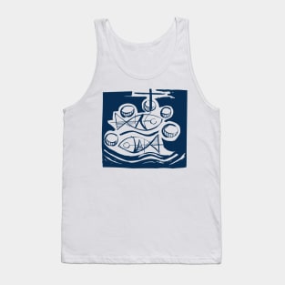 Five bread and two fish vector illustration Tank Top